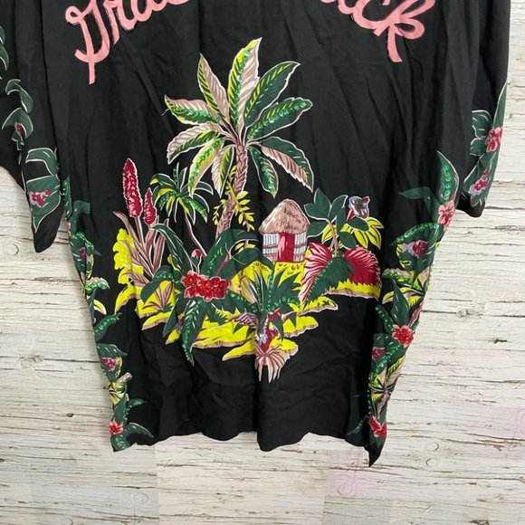 Surya black vintage button down top shirt floral - Picture 13 of 14